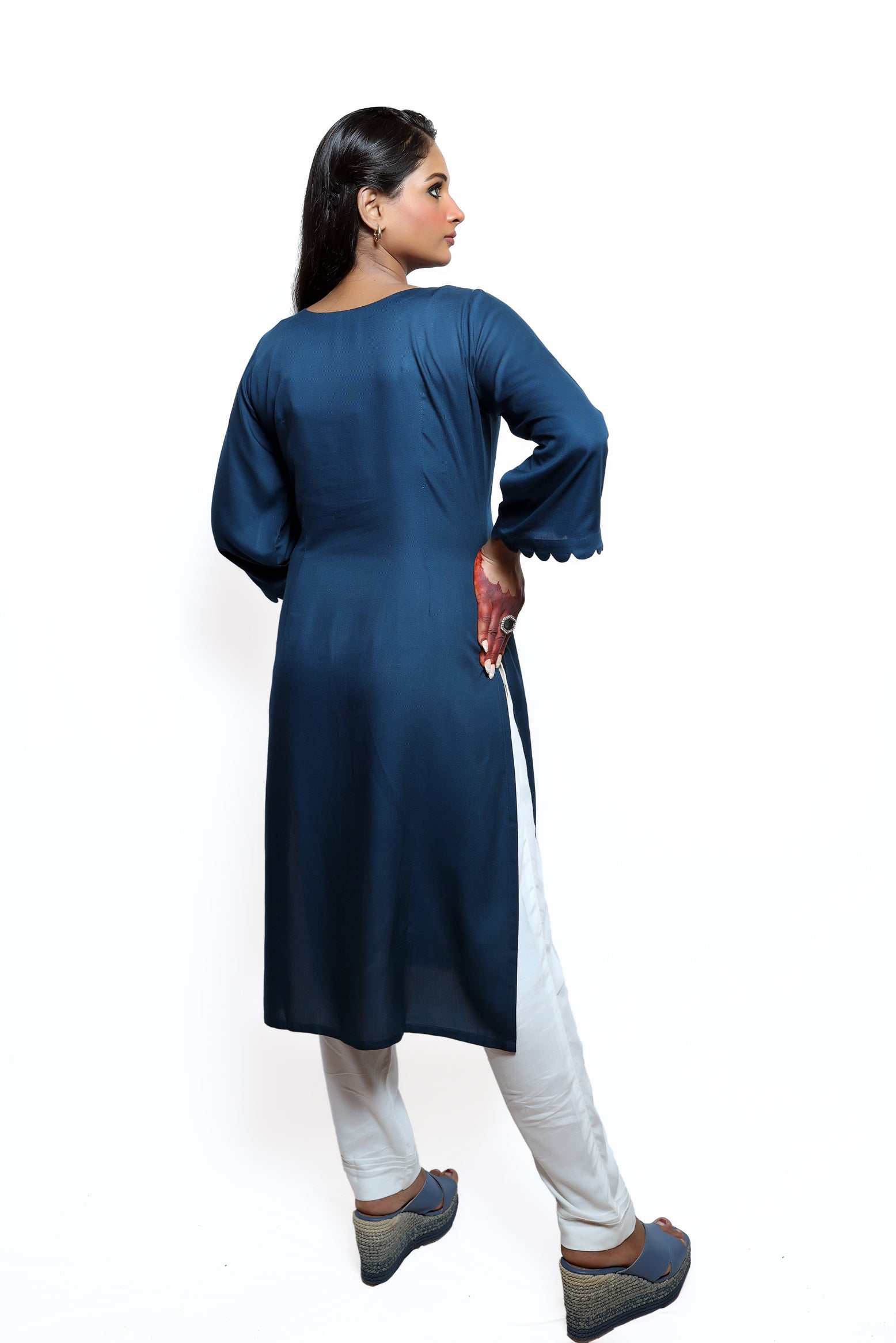 Dark Navy Blue Kurti