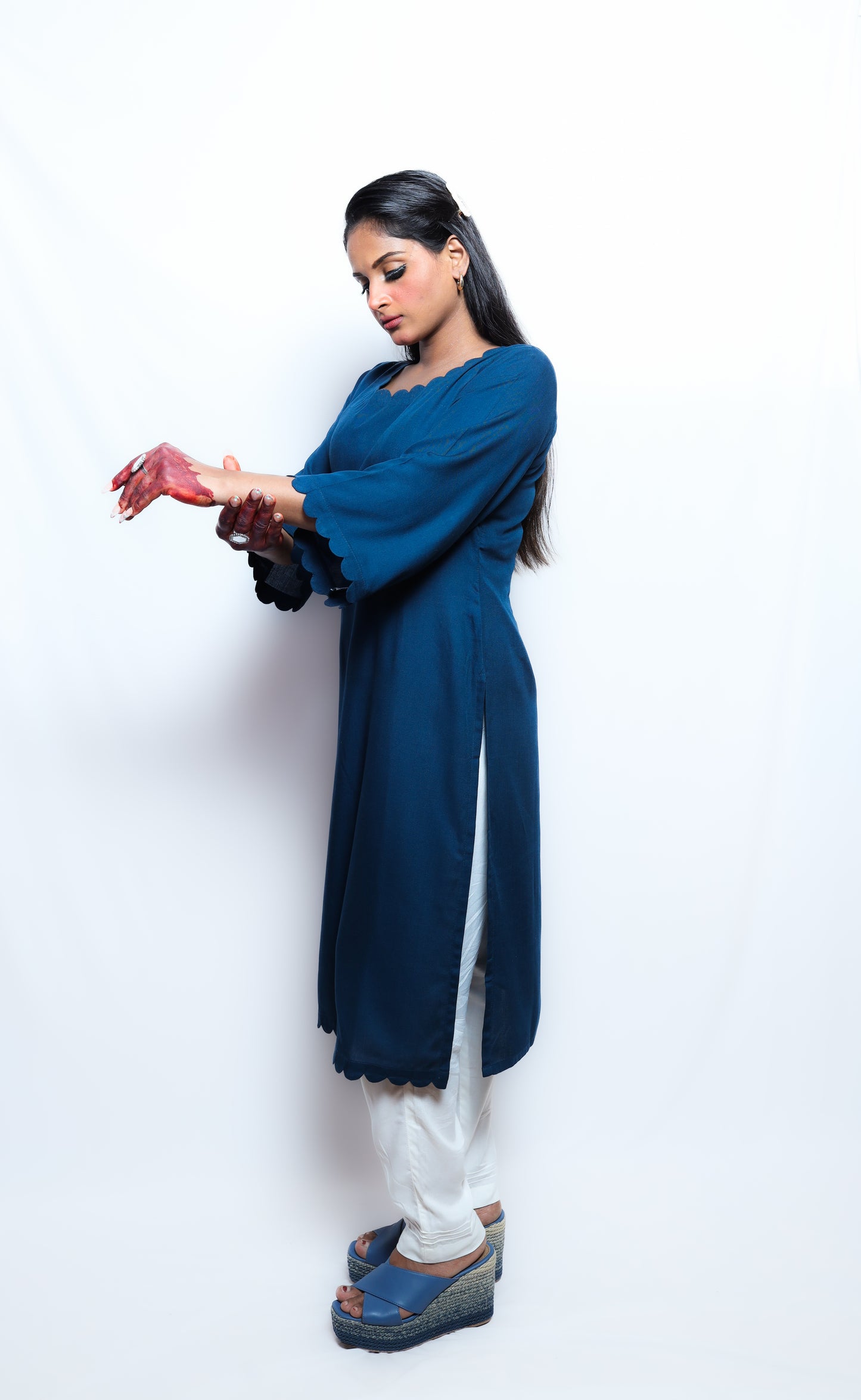 Dark Navy Blue Kurti